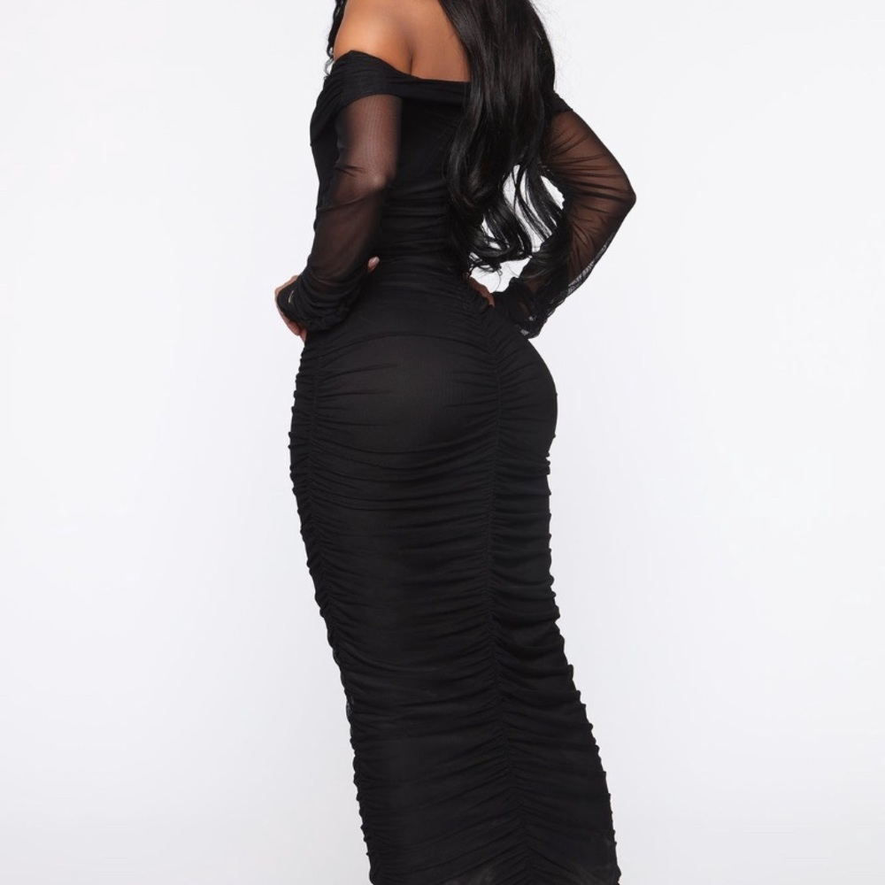 Top trend ruched Maxi dress - Black